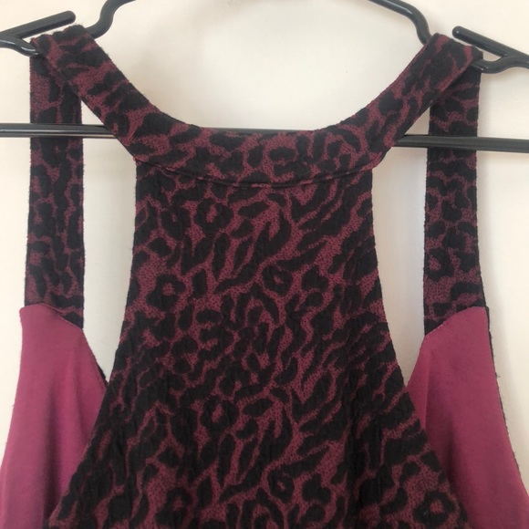 Free People Dark Pink & Velvet Leopard Print Dress - Picture 7 of 7